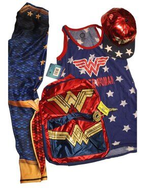 Bundle DC Comics Wonder Woman Tank Leggings Hat Costume Comic NO BACKPACK